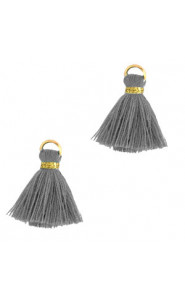 Ibiza style Tassel 1.5cm Gold-anthracite